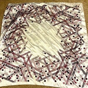 Satin blue and pink and burgundy scarf